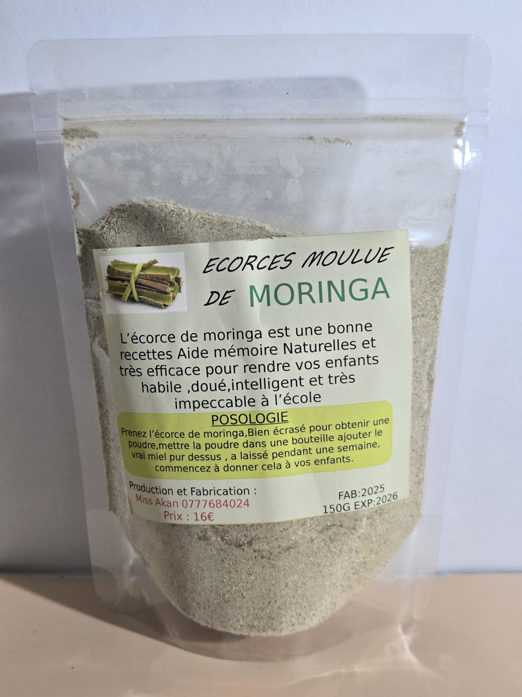 Écorces moulue de Moringa